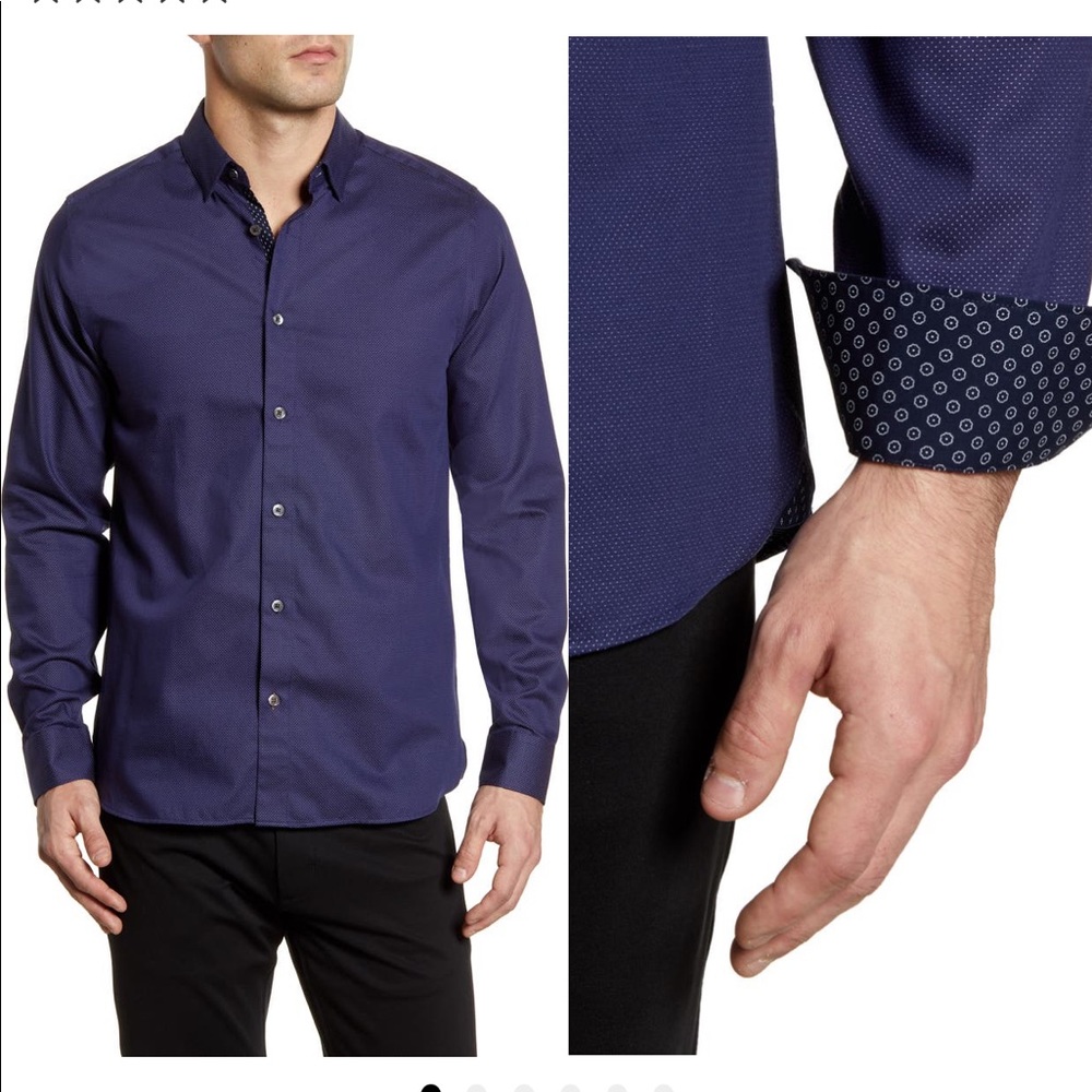 Ted Baker London Slim Fit Button Up Shirt Size 7 (3XL)